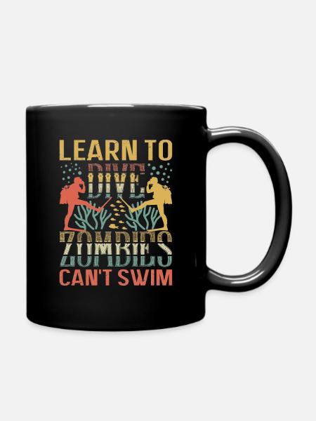 Learn Diving Diving Gift - Full Colour Mug - black
