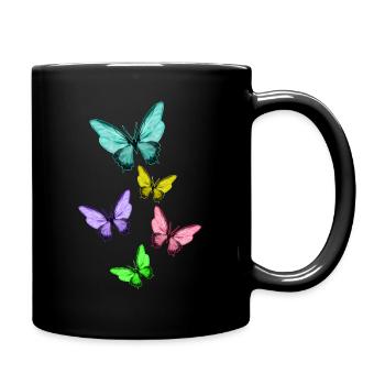 Cute Colorful Butterflies Vintage Butterfly - Mug uni - noir - Droite