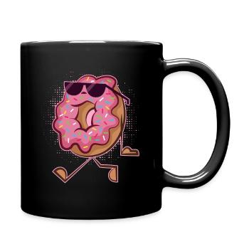 Funny Donut Wearing Sunglass -Donut On Beach For - Mug uni - noir - Droite
