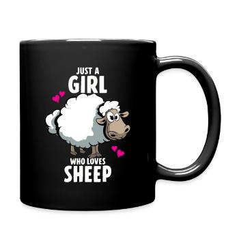 Just A Girl who loves Sheep - Tasse einfarbig - Schwarz - Rechts