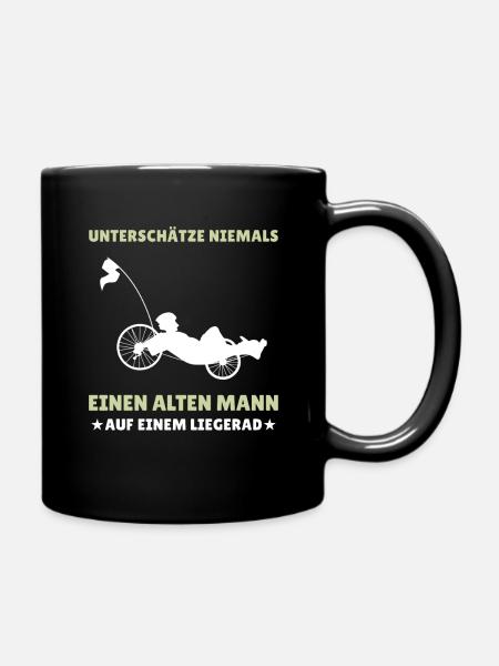 Herren Liegerad & Velomobil Sprüche Fahrrad - Tasse einfarbig - Schwarz