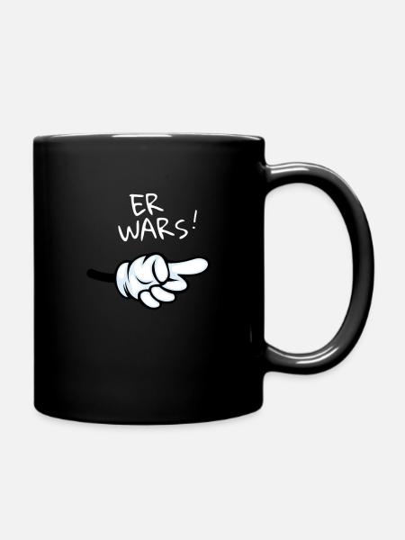Er wars - Tasse einfarbig - Schwarz