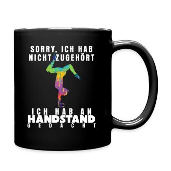 Handstand Turnen - Turnerin Spruch - Tasse einfarbig - Schwarz - Rechts