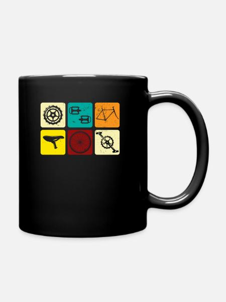 Radfahren Vintage Radfahrer Velo Geschenk - Tasse einfarbig - Schwarz