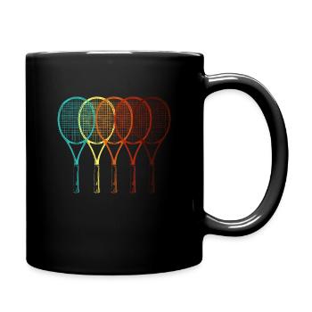 Tennis racket tennis gift idea Sporty sports - Full Colour Mug - black - Right