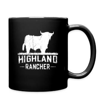 Highland Rancher Vache des Highlands - Mug uni - noir - Droite
