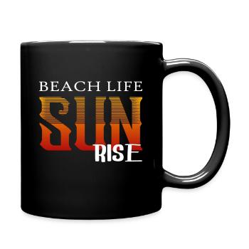 Coucher de soleil plage vacances - Mug uni - noir - Droite