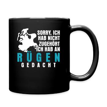 Rügen Urlaub Spruch - Tasse einfarbig - Schwarz - Rechts