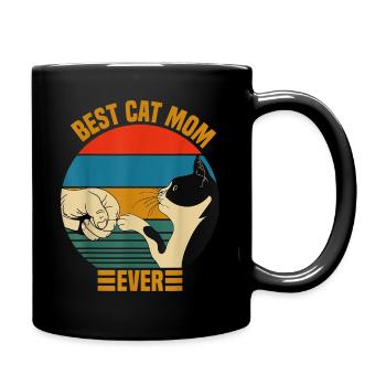 Katzen Mutter Cat Mom Mama - Tasse einfarbig - Schwarz - Rechts