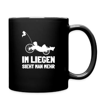 Herren Liegerad & Velomobil Sprüche Fahrrad - Tasse einfarbig - Schwarz - Rechts