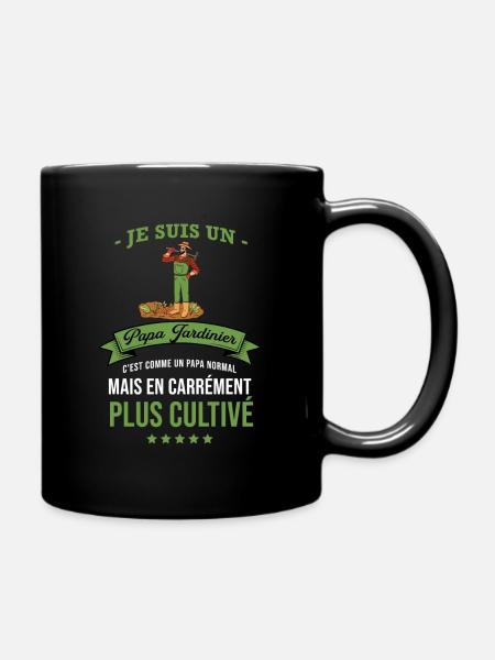 Papa jardinier carrément plus cultivé cadeau père - Mug uni - noir