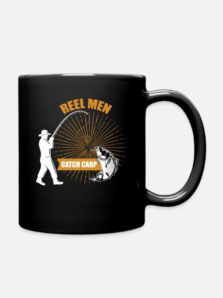 Karpfenangler Spruch Karpgen Angeln - Tasse einfarbig - Schwarz