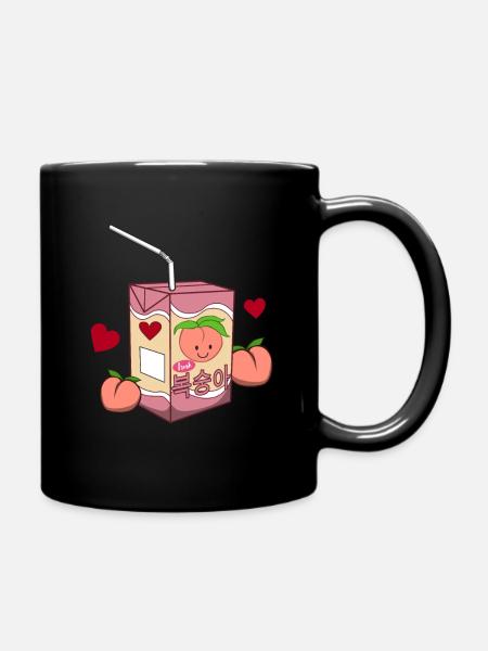 Peach Shake Kawaii Japan & Korea K-Pop Retro 90 - Tasse einfarbig - Schwarz