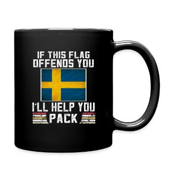 si ce drapeau vous offense, je vais vous aider - Mug uni - noir - Droite