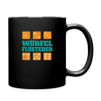 Yatzy Yahtze Knobeln Escalero Würfel Würfelspiel - Tasse einfarbig - Schwarz - Rechts