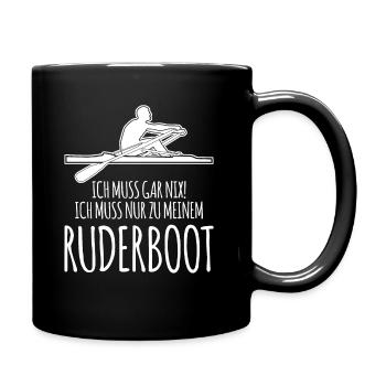 Ruderboot Rudern Ruderer Spruch - Tasse einfarbig - Schwarz - Rechts