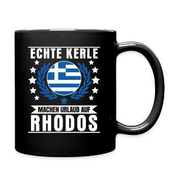 Rhodos Urlaub Spruch - Tasse einfarbig - Schwarz - Rechts