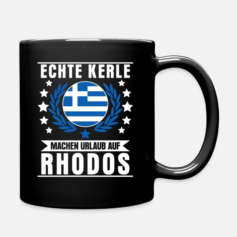 Rhodos Urlaub Spruch - Tasse einfarbig - Schwarz