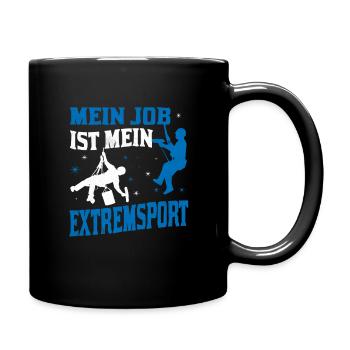 Fensterreiniger Industriekletterer Reinigungskraft - Tasse einfarbig - Schwarz - Rechts
