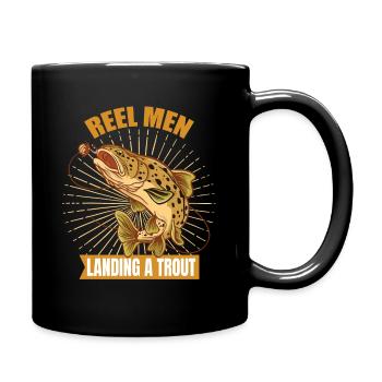 Pêche à la truite Pêcher Rengaine pour pêche à la mouche - Mug uni - noir - Droite