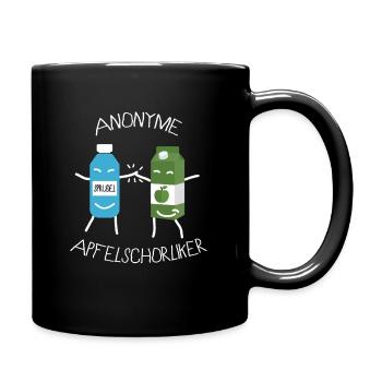 Apfelsaft Apfelschorle Apfelsaftschorle Geränke - Tasse einfarbig - Schwarz - Rechts