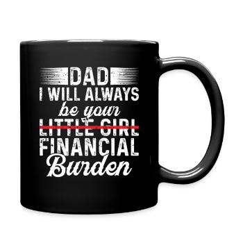 Lustiges Vatertags Outfit - Tasse einfarbig - Schwarz - Rechts