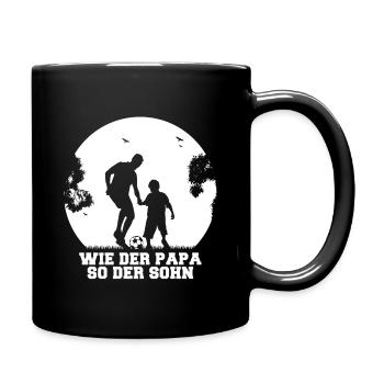 Fußball Wie der Papa so der Sohn Partnerlook - Tasse einfarbig - Schwarz - Rechts