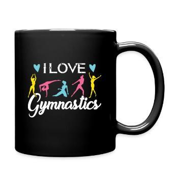 I love gymnastics shirts for women - Full Colour Mug - black - Right