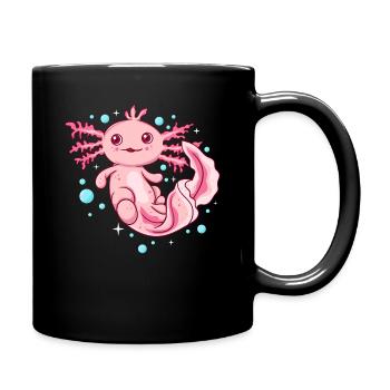 axolotl shirt women - kawaii axolotl - Full Colour Mug - black - Right