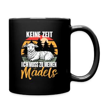 Schaf Landwirt Geschenk - Tasse einfarbig - Schwarz - Rechts