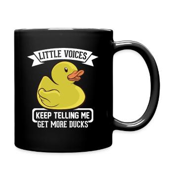 Rubber duck design - little voices keep telling me - Full Colour Mug - black - Right