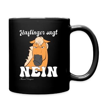 Haflinger sagt Nein schlechte Laune Pferd lustiges - Tasse einfarbig - Schwarz - Rechts
