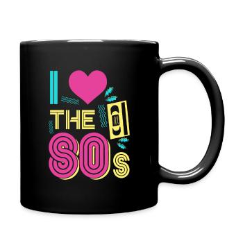 I love 80's Retro 80s Oldschool Themed Party - Full Colour Mug - black - Right