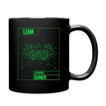 Liam Name Geschenk Personalisiert Legendärer - Tasse einfarbig - Schwarz - Rechts