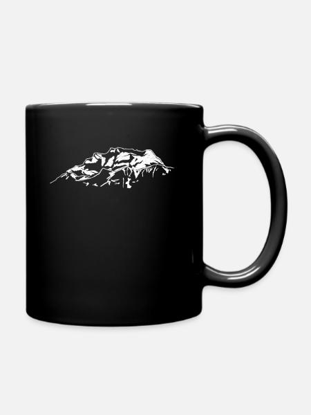 Zugspitze Berg Skizze - Tasse einfarbig - Schwarz