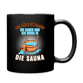 Sauna Spruch Wellness Saunameister Witz - Tasse einfarbig - Schwarz - Rechts
