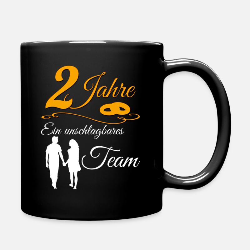 Baumwollhochzeit 2 Jahr Hochzeitstag - Tasse einfarbig - Schwarz