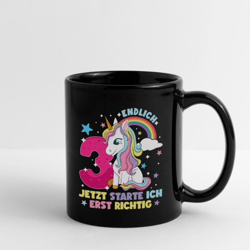 3. Geburtstag Mädchen kleid deko ich bin endlich 3 Tasse einfarbig