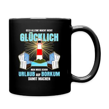 Borkum Insel Urlaub - Tasse einfarbig - Schwarz - Rechts