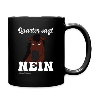 Quarter dit non, chevaux comiques drôles et mignons - Mug uni - noir - Droite