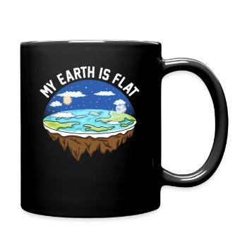 flat earth global lockdown the conspiracy - Full Colour Mug - black - Right