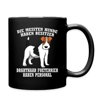 Drahthaar Foxterrier Hund Ich War Normal Bis mein - Tasse einfarbig - Schwarz - Rechts