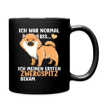 Pomeranian Zwergspitz Hundemotiv geschenk - Tasse einfarbig - Schwarz - Rechts