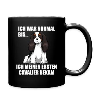 Cavalier King Charles Hundemotiv Geschenkidee - Tasse einfarbig - Schwarz - Rechts
