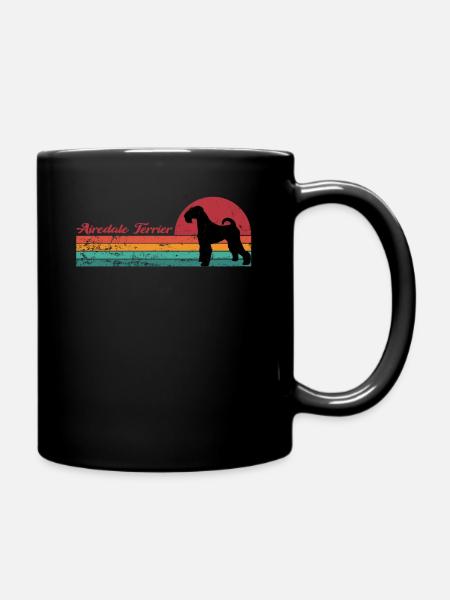 Airedale Terrier For Dog Lovers - Full Colour Mug - black
