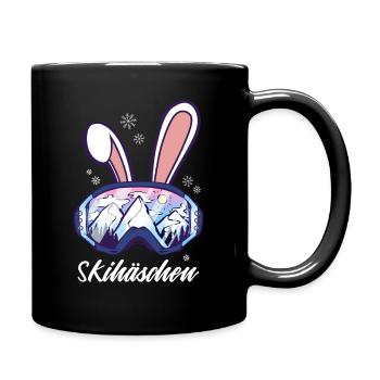 Apres Ski Hase Skihaserl - Tasse einfarbig - Schwarz - Rechts