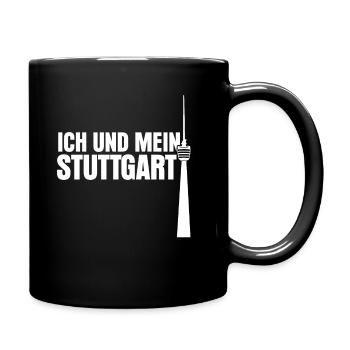 Stuttgart Stuttgarter Fernsehturm - Tasse einfarbig - Schwarz - Rechts