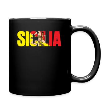Sicile Drapeau Sicilia Blason - Mug uni - noir - Droite