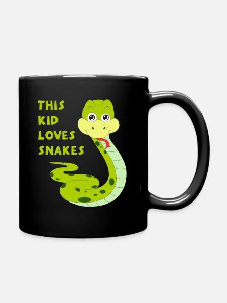 This Kid Loves Snakes Toddlers Kids Boy Girl Child - Full Colour Mug - black
