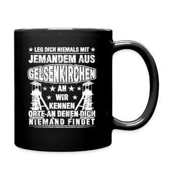Gelsenkirchen Gelsenkirchener Witz - Tasse einfarbig - Schwarz - Rechts